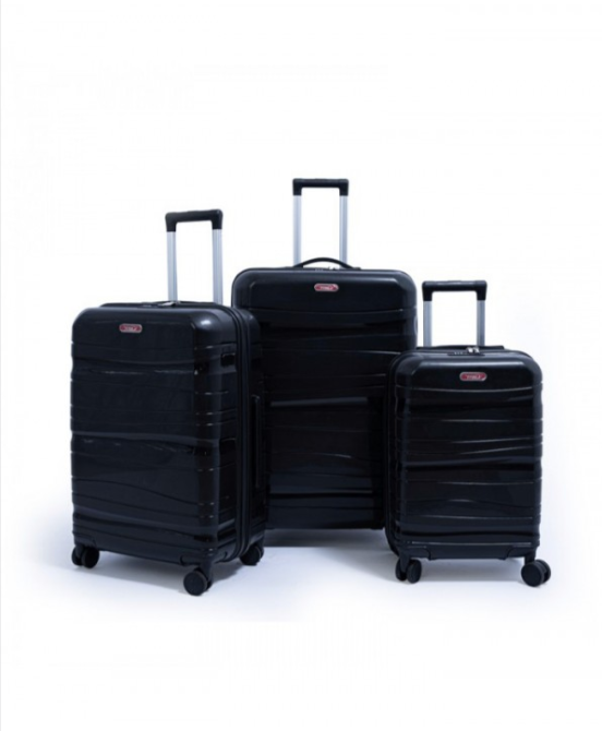 Set de 3 valises Titou incassables à roues démontables – Noir
