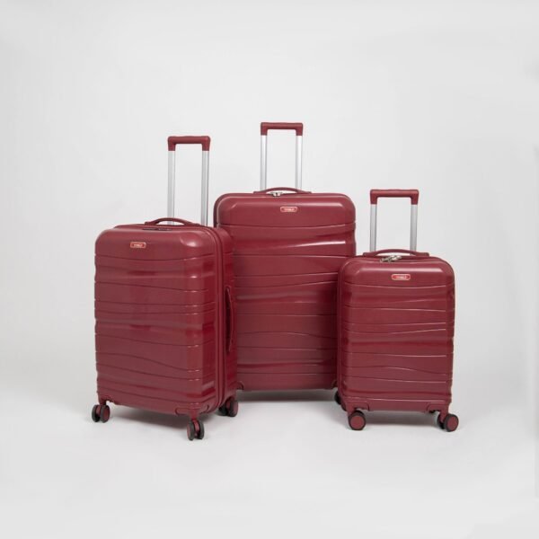 Set de 3 valises Titou incassables à roues démontables – Rouge Bordeaux