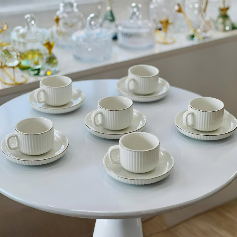 Service à Café au Lait 12 Pièces en Céramique