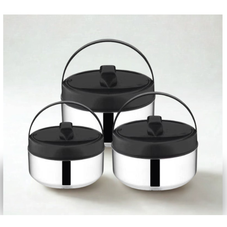 Set de 3 Thermos Alimentaires Isothermes KEEP WARM en Acier inoxydable