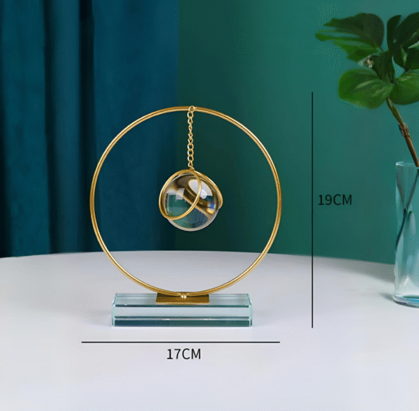 Pièce d’Artisanat – Boule de Cristal Décorative avec Support Métallique – Image 3