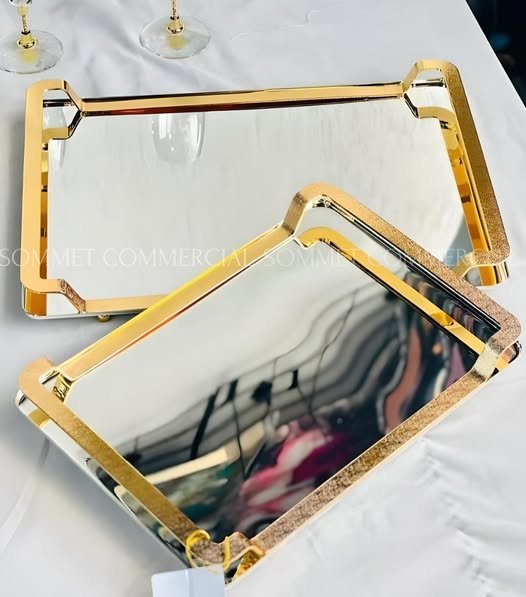 Set de 2 Plateaux en Inox 18/10 – Élégance et Qualité Supérieure