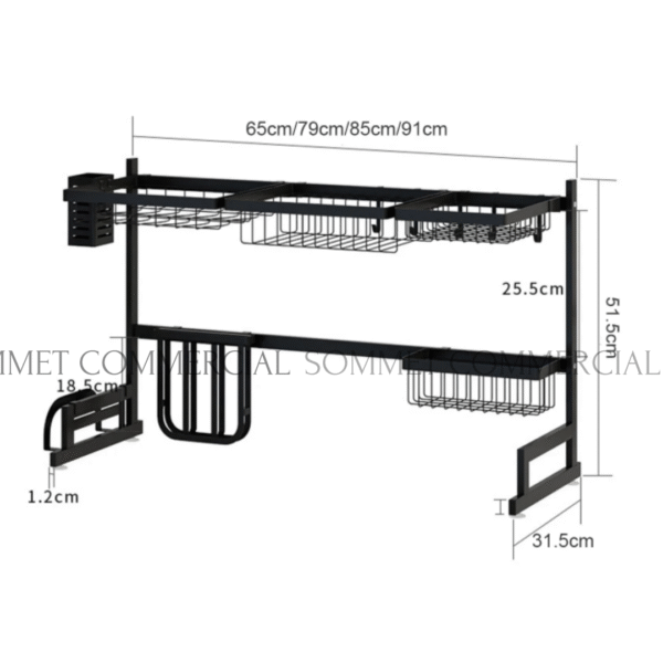 Égouttoir de Cuisine en Acier Inoxydable – Porte-Ustensiles, Bloc à Découper et Design Stable – Image 3