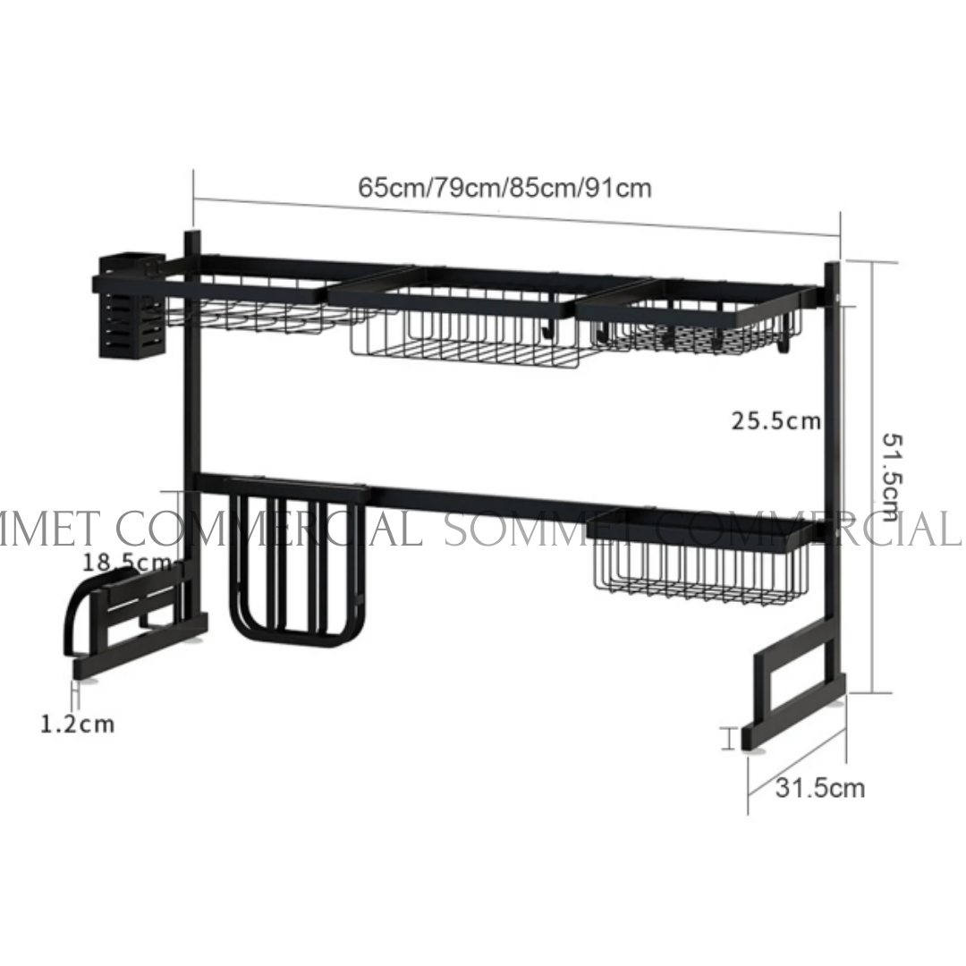 Égouttoir de Cuisine en Acier Inoxydable – Porte-Ustensiles, Bloc à Découper et Design Stable – Image 3