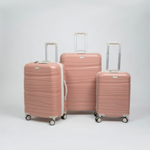 Set de trois valises avec roues démontables - Titou - Saumon Crème