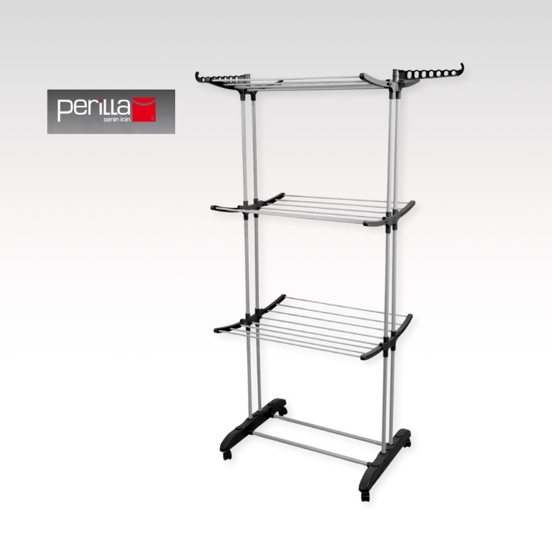 Séchoir à Linge Pliable Tiga Perilla en Aluminium Anti-Corrosion – Léger et Durable