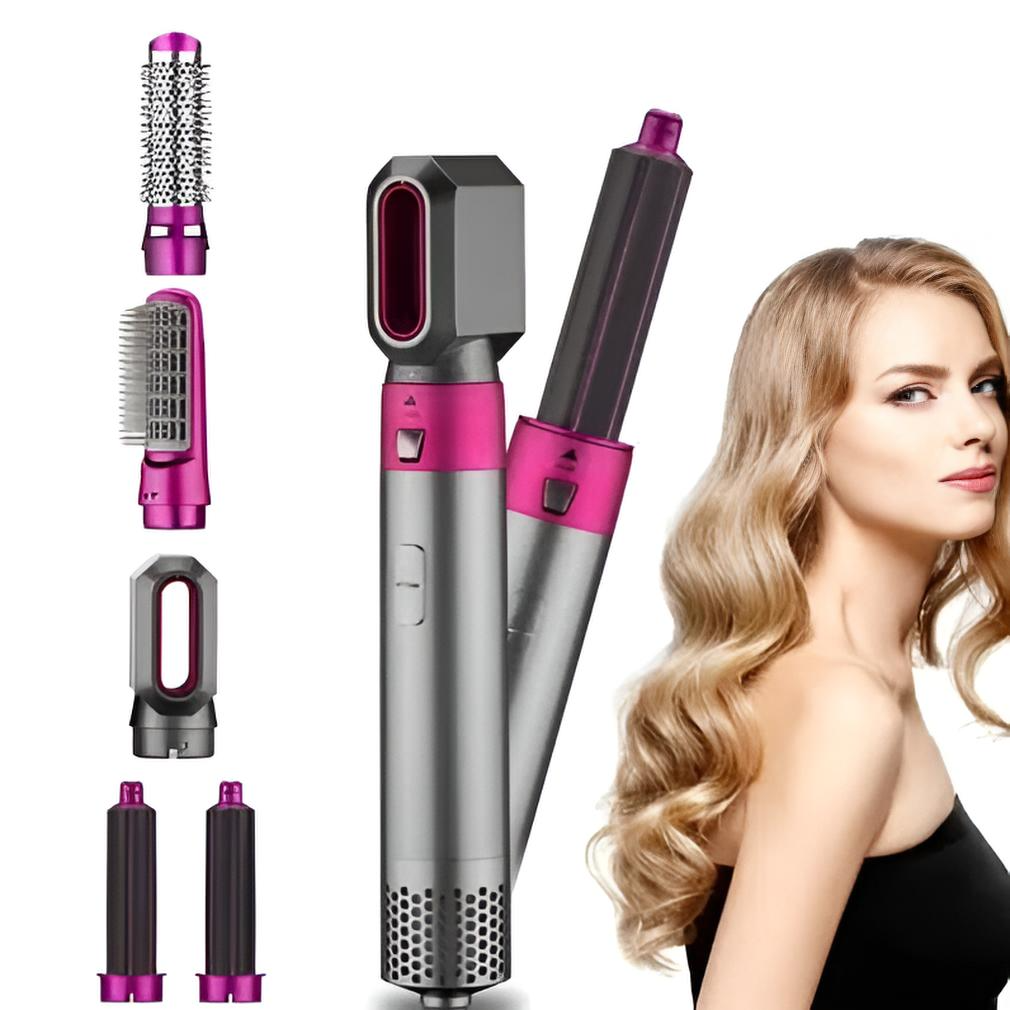 Sèche-Cheveux Électrique 5 en 1 – Séchage, Lissage et Bouclage en Un Seul Appareil