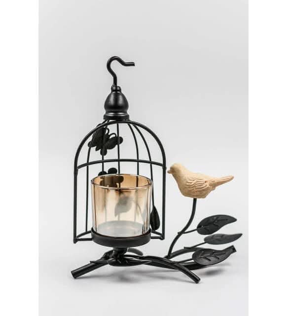 Porte-Bougie Rétro en Forme de Papillon – Style Cage à Oiseaux et Fleur Creuse