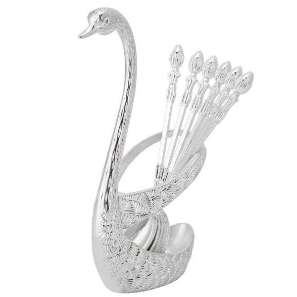 Ensemble de Cuillères avec Support en Forme de Cygne – Image 2