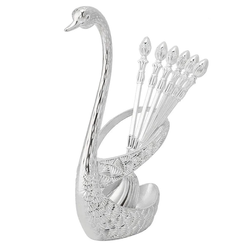 Ensemble de Cuillères avec Support en Forme de Cygne – Image 2