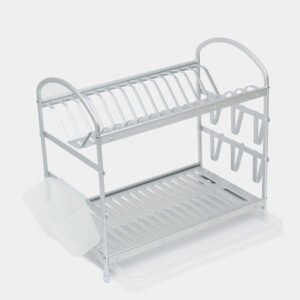 Égouttoir à Vaisselle 2 Étages en Aluminium Taille M – Compact et Élégant