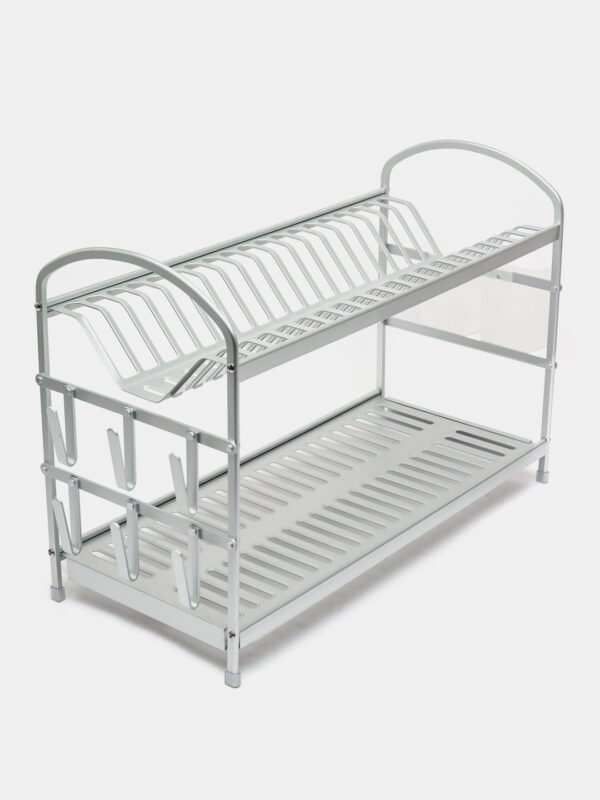 Égouttoir à Vaisselle 2 Étages en Aluminium Taille L – Grande Capacité et Design Moderne