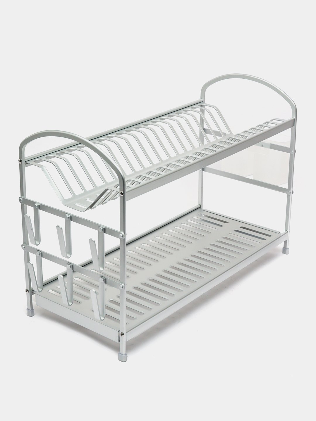 Égouttoir à Vaisselle 2 Étages en Aluminium Taille L – Grande Capacité et Design Moderne