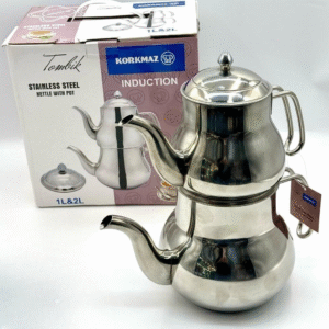 Set de 2 Théières en Acier Inoxydable Korkmaz – Compatible Induction
