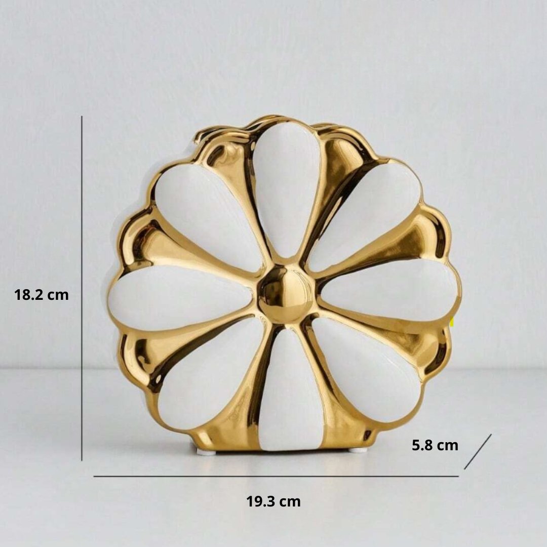 Vase Blanc en Céramique de Haute Qualité – Forme de Pétales Élégante – Image 4