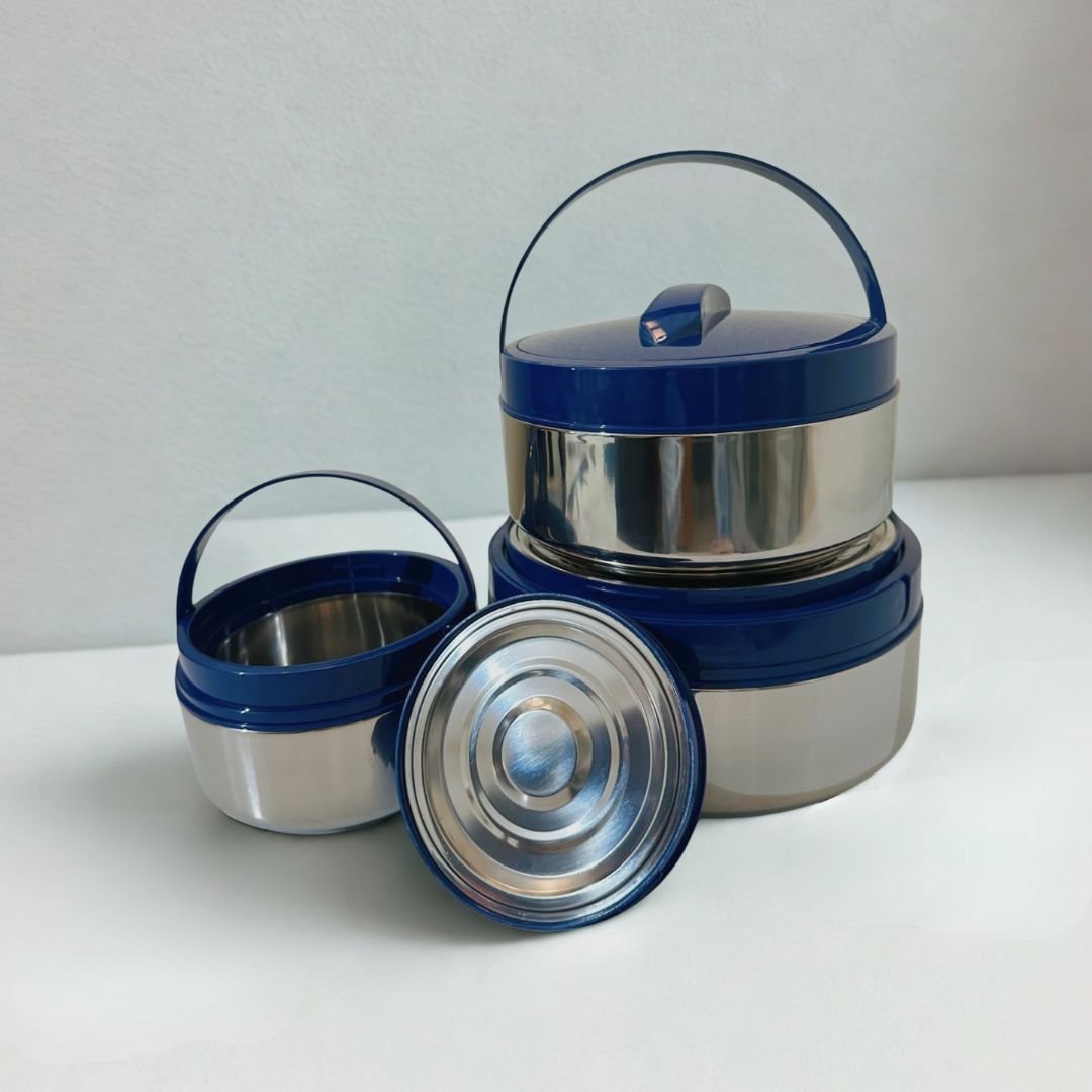 Set de 3 thermos alimentaires Isothermes en Acier Inoxydable