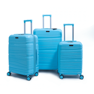 Set de trois valises avec roues démontables - Titou - Vert d'eau
