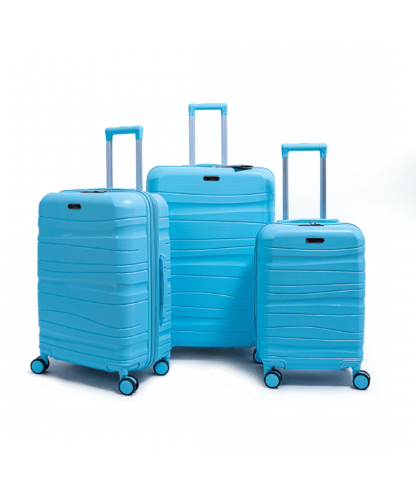 Set de trois valises avec roues démontables - Titou - Vert d'eau