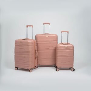 Set de trois valises avec roues démontables - Titou - Saumon