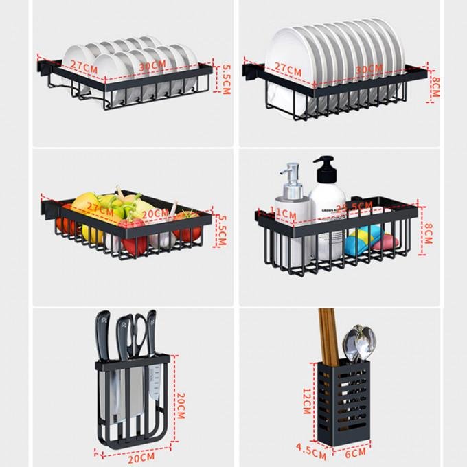 Égouttoir de Cuisine en Acier Inoxydable – Porte-Ustensiles, Bloc à Découper et Design Stable – Image 5