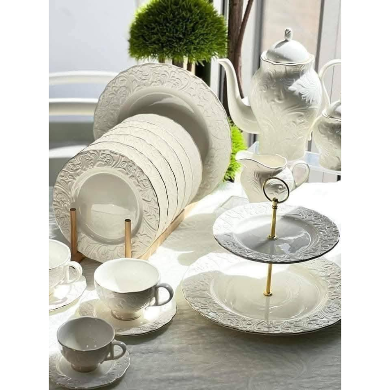 Pack Gâteau en Vraie Porcelaine 38 Pièces Design Afghan Modèle de Luxe – Image 2
