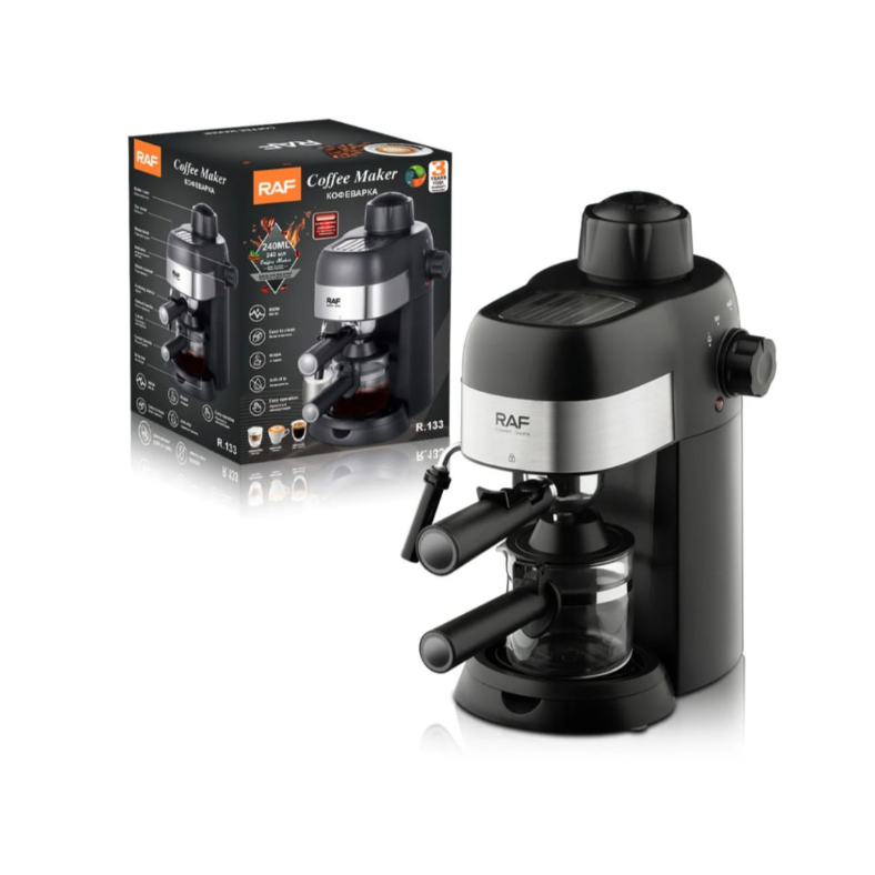 Machine à café RAF Expresso Italienne avec mousseur à lait – 240 ml