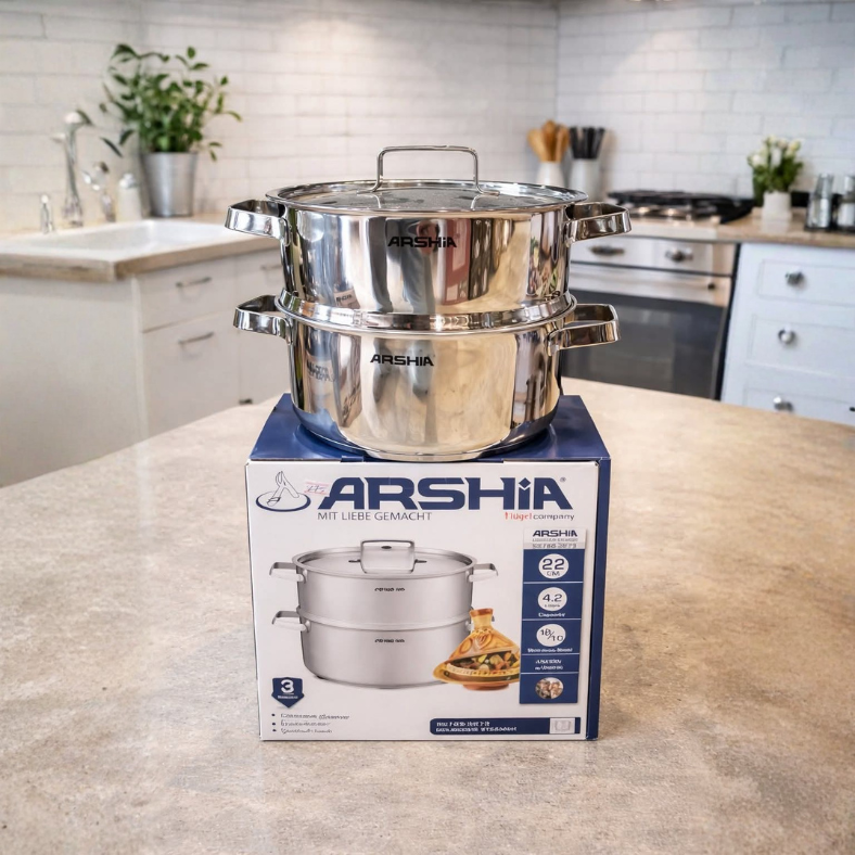 Couscoussier 4.2L en acier inoxydable 18/10 – Arshia