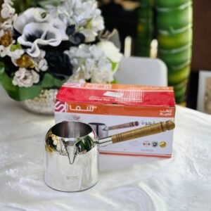 Zazwa en acier inoxydable 130 ml – Modèle de luxe avec manche en bois