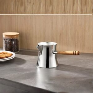 Zazwa en acier inoxydable 350 ml Sama – Modèle de luxe avec manche en bois