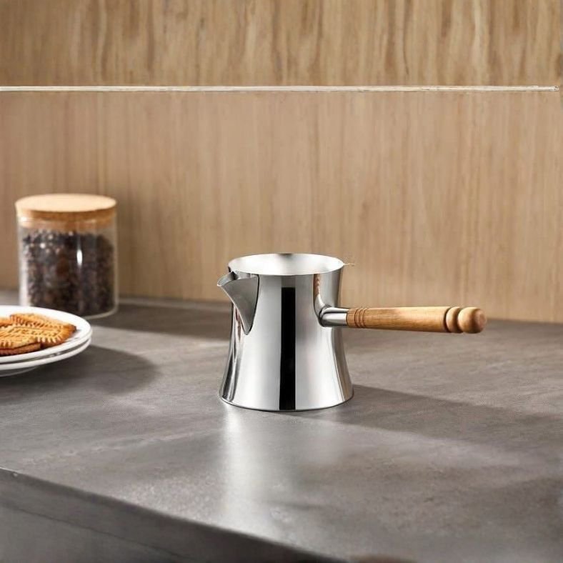 Zazwa en acier inoxydable 350 ml Sama – Modèle de luxe avec manche en bois