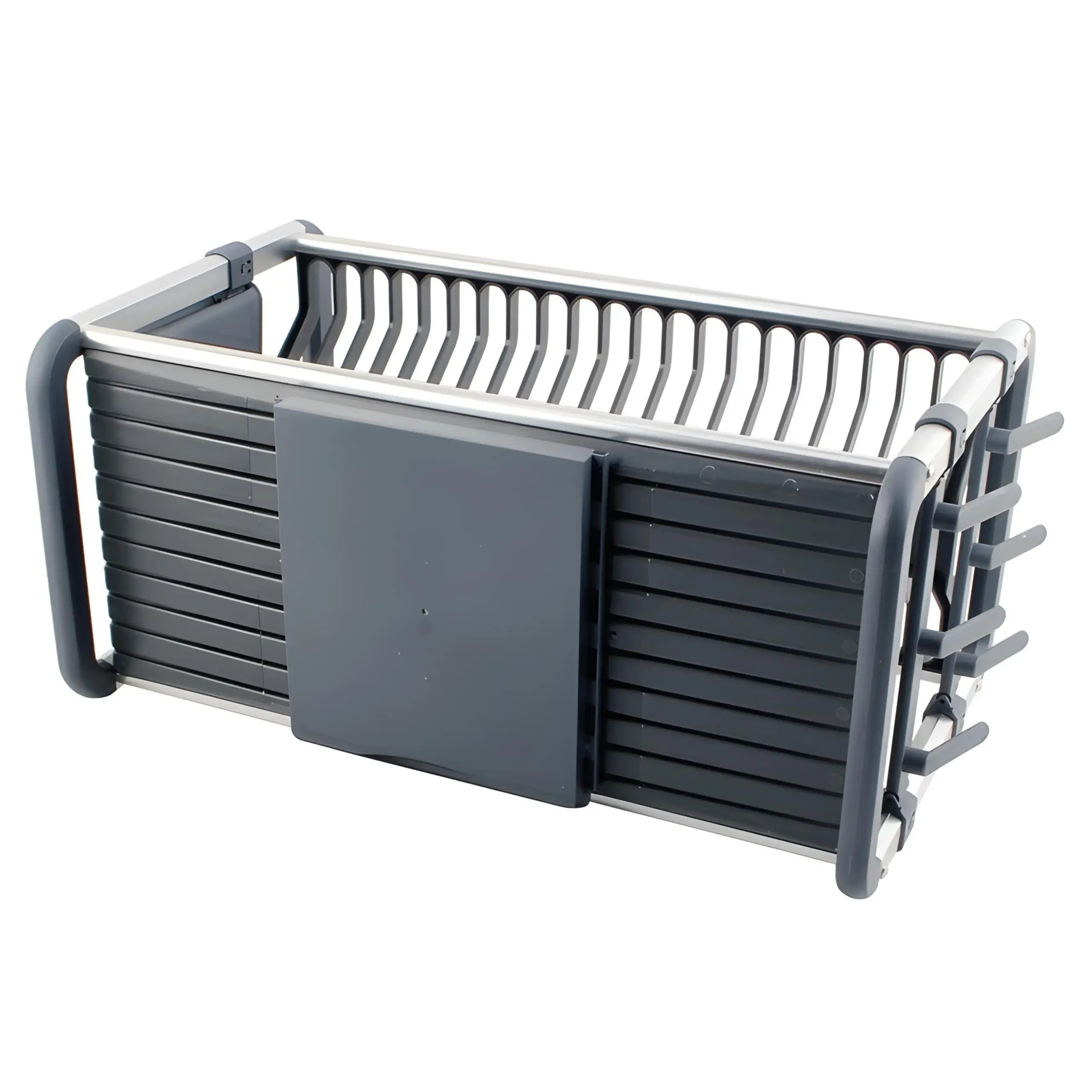 Égouttoir de Vaisselle 2 Étages en Aluminium – Silver – Image 4