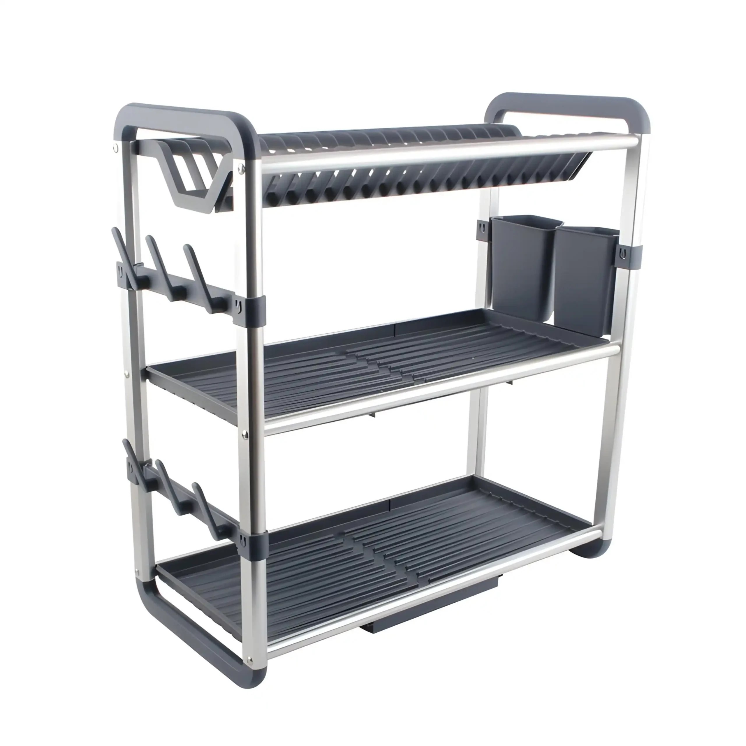 Égouttoir de Vaisselle 3 Étages en Aluminium – Silver – Image 4