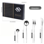 Service de Couverts 24 Pièces en Acier Inoxydable avec Coffret Cadeau - Argent – Image 6