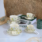 Coffret Service Café 12 Pièces en procelaine – Café au Lait & Café Floral Printemps