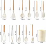 Ensemble d’Ustensiles de Cuisine en Silicone "Beige" – 12 Pièces avec Poignées Anti-Brûlure et Antidérapantes – Image 4