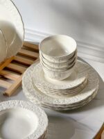 Service de Table AFGHANI 24 Pièces en Porcelaine – Bordure Dorée – Image 5