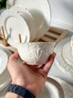 Service de Table AFGHANI 24 Pièces en Porcelaine – Bordure Dorée – Image 7
