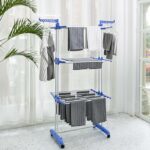 Séchoir à Linge Multifonction HUTVD – Acier Allié, Pliiable & Mobile – Image 4
