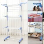 Séchoir à Linge Multifonction HUTVD – Acier Allié, Pliiable & Mobile – Image 3
