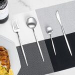 Service de Couverts 24 Pièces en Acier Inoxydable avec Coffret Cadeau - Argent – Image 3