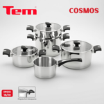 Batterie de Cuisine Tem Cosmos 8 Pièces en Inox 18/10