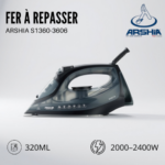 Fer à repasser vapeur Arshia 2000–2400W – 320 ml