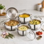 Batterie de Cuisine Korkmaz 9 Pièces en Inox 18/10 - Tombik A1800 – Image 2