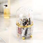 Porte-Brosse de Maquillage Rotatif avec Couvercle