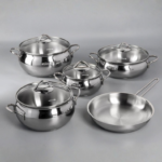 Batterie de Cuisine Korkmaz 9 Pièces en Inox 18/10 - Tombik A1800 – Image 4