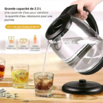 Bouilloire Électrique en Verre 2.2 L – Chauffe Eau Rapide avec Base Rotative – Image 2