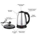 Bouilloire électrique TASAAHILE 1500 W - 2L - Acier Inoxydable (OG-311) – Image 3