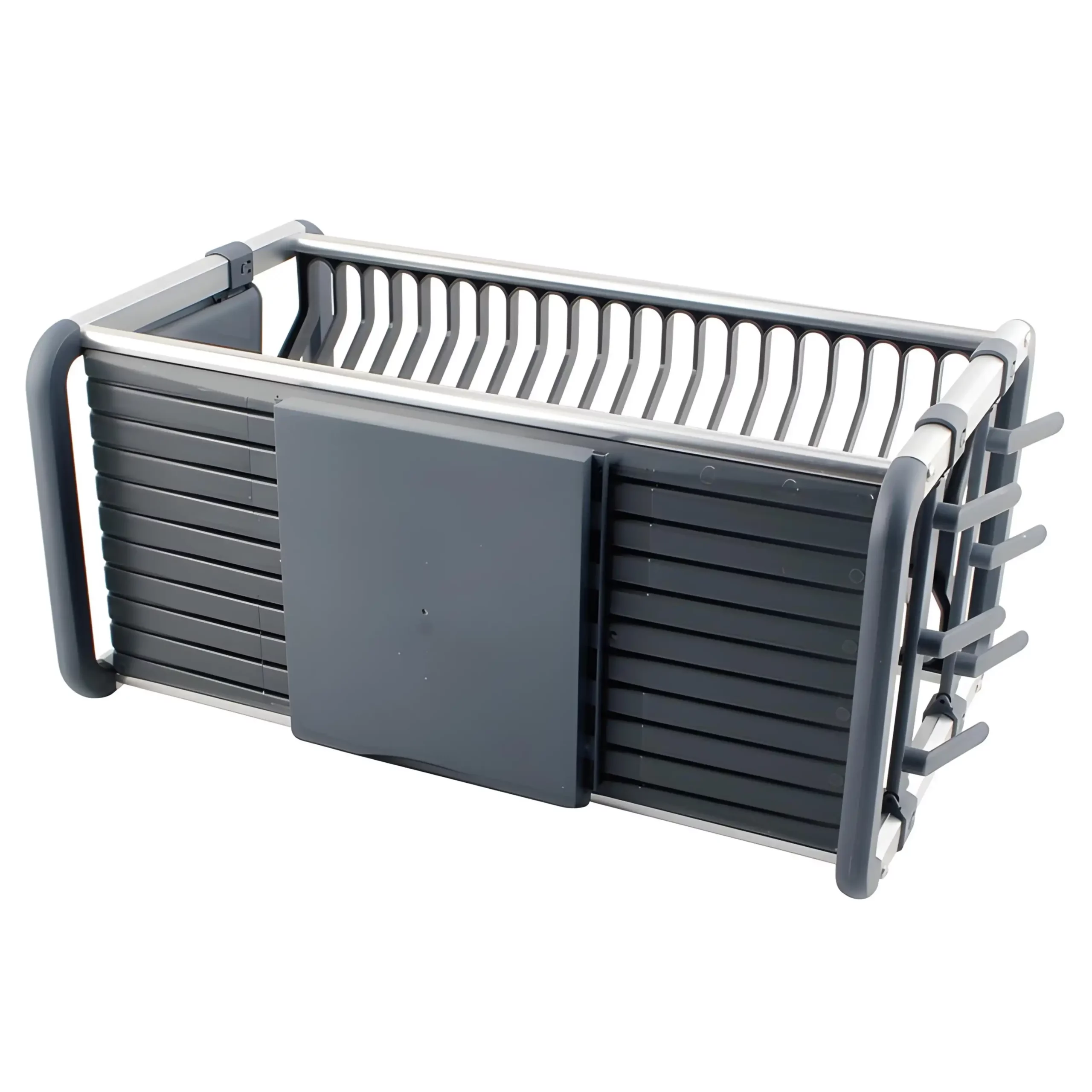 Égouttoir de Vaisselle 2 Étages en Aluminium – Silver – Image 4