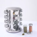 Support à épices rotatif en acier inoxydable, organisateur de cuisine pour épices, tourné