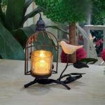 Porte-Bougie Rétro en Forme de Papillon – Style Cage à Oiseaux et Fleur Creuse – Image 2